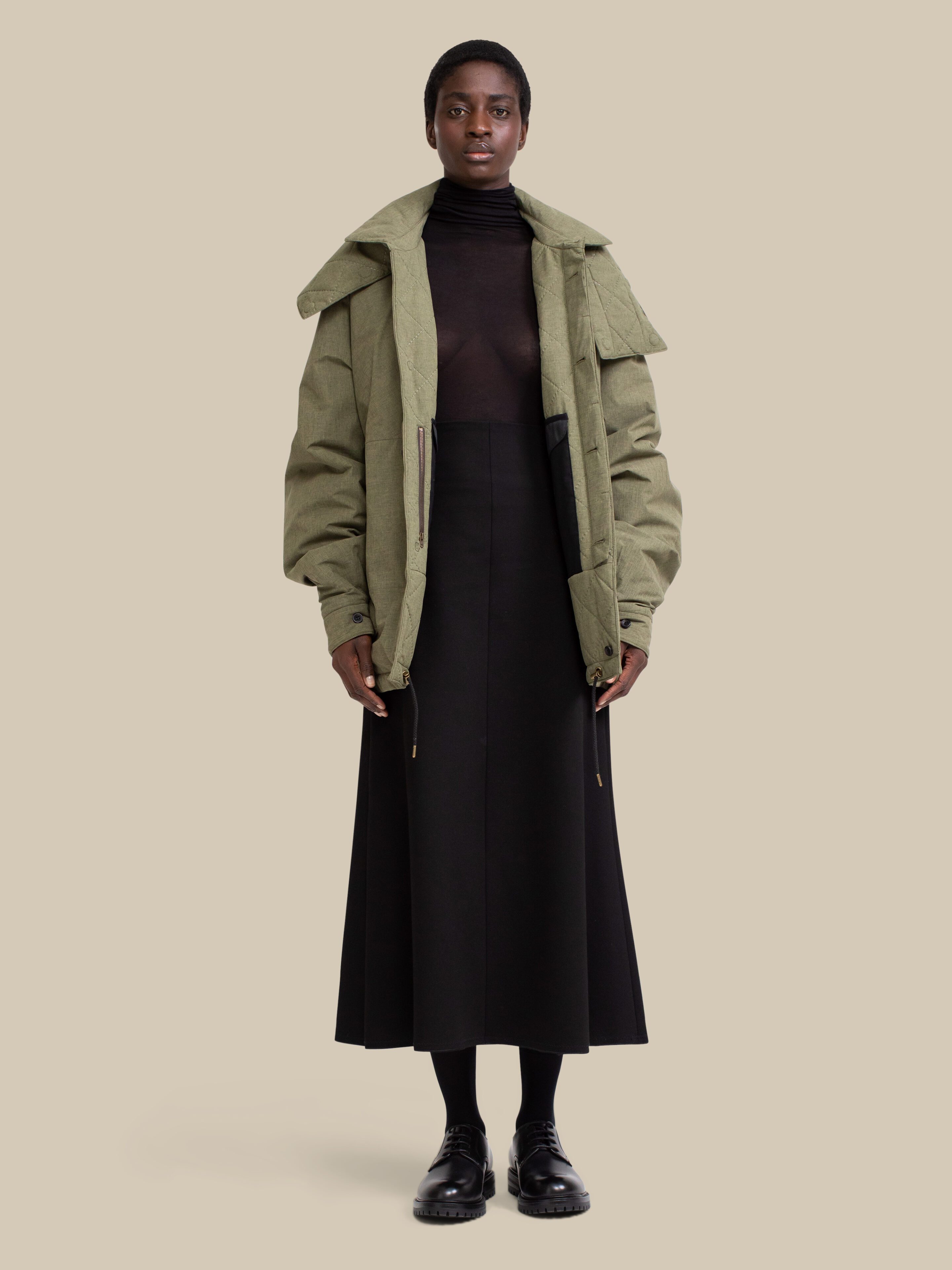 Padded Harmattan Unisex Cropped / super-lightweight-melange-army-green