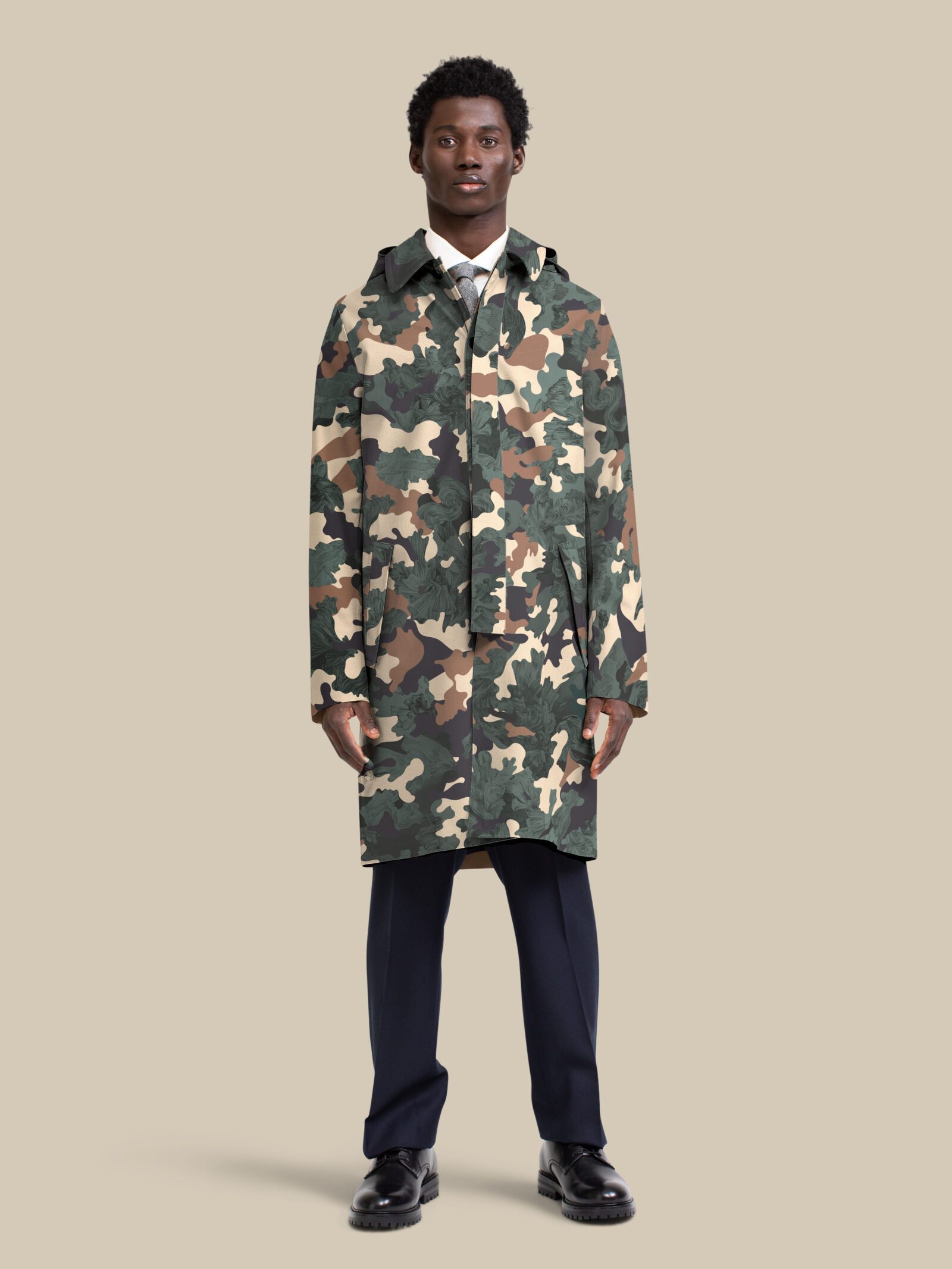 Walker Homme Mid Length / hopsack-camo-green