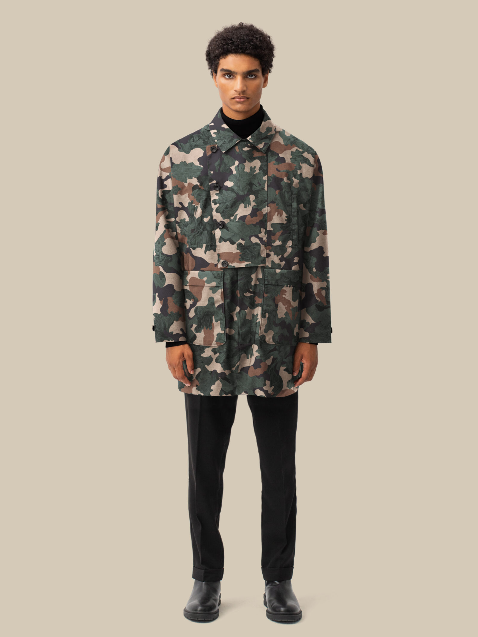 DB Homme Issue II / hopsack-camo-green